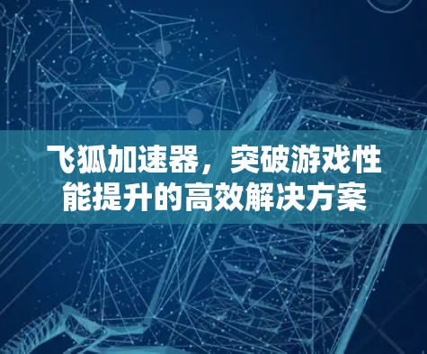 飞狐加速器，突破游戏性能提升的高效解决方案