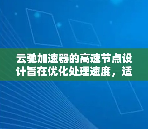 云驰加速器的高速节点设计旨在优化处理速度，适用于快速响应和复杂任务。以下是高速节点的关键特点